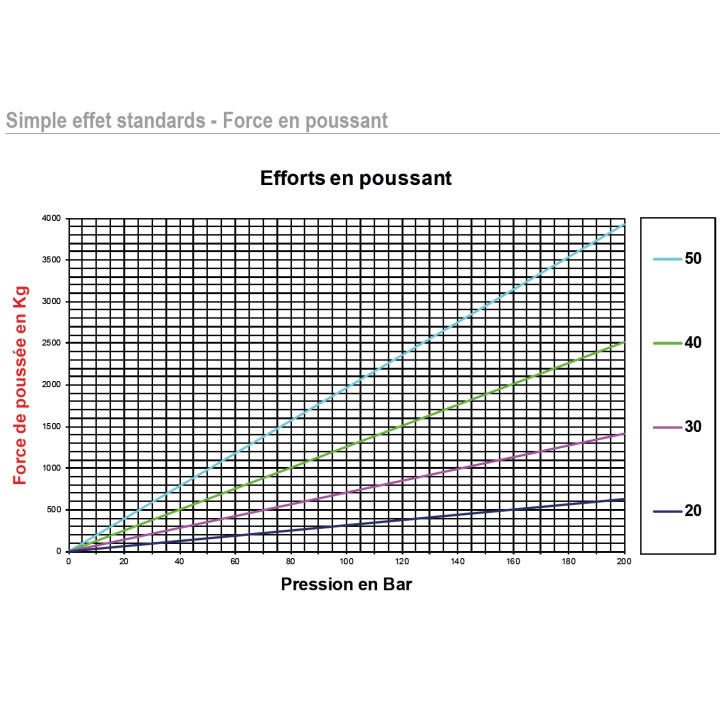 Vérin Simple effet standard Ø60 Course 200 Brut