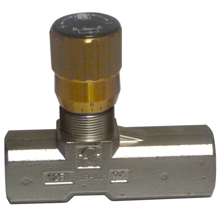 Limiteur de débit unidirectionnel 1/4" Laiton